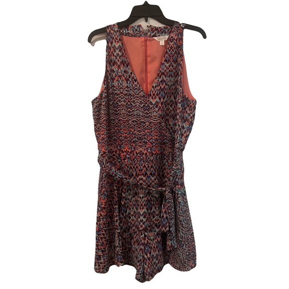 DECREE MULTI PRINT HALTER RUFFLE FAIRY SKORT ROMPER XL - Picture 1 of 10